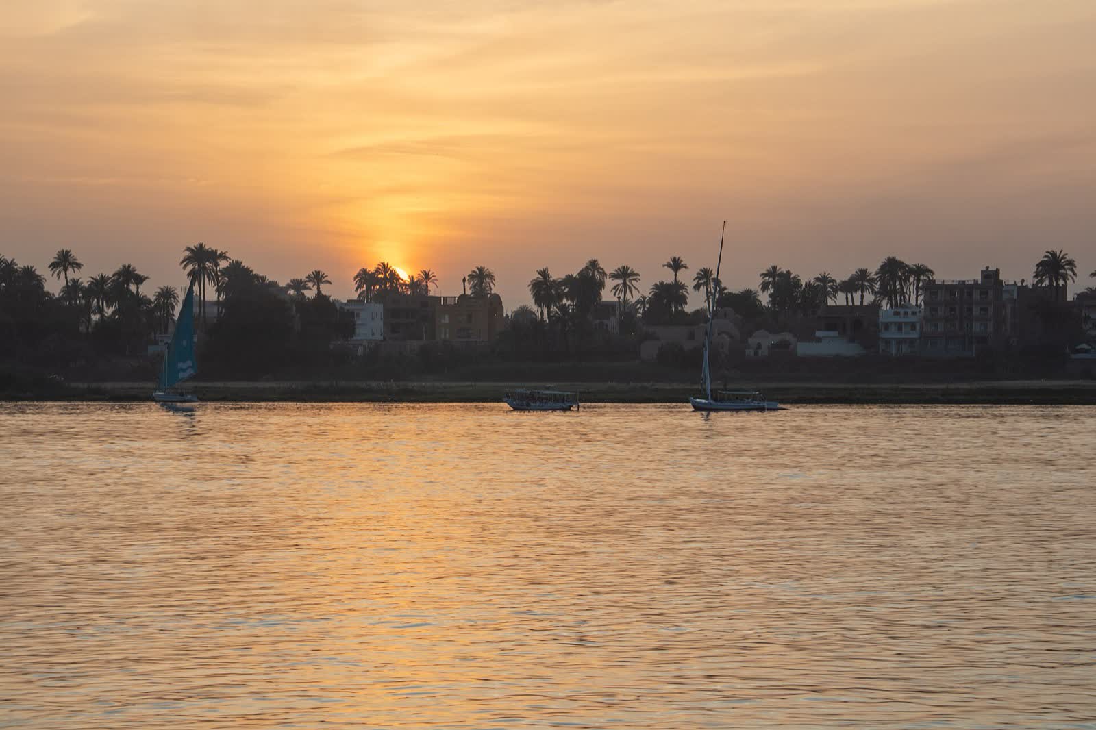 Sunset over the Nile at Luxor