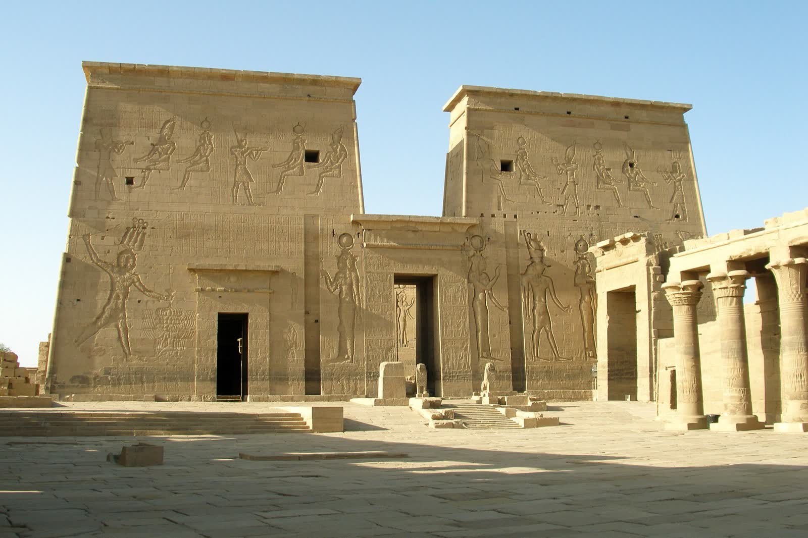 The first pylon of the Temple of Isis at Philae